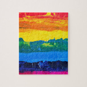 Puzzle Arc-en-ciel Peinture acrylique Gay Colours Fierté 