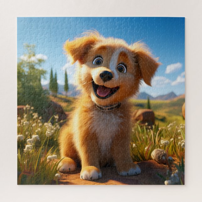 Puzzle Archie - Chiot de récupération de laboratoire jaun (Vertical)