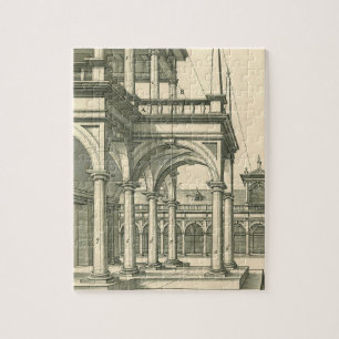 Puzzle Architecture vintage, Cour romaine avec Colonnes