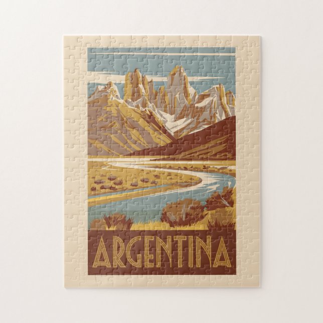 Puzzle Argentine Travel Art Vintage (Vertical)