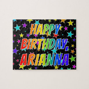 Puzzle "ARIANNA" Prénom, Amusant "HEUREUX ANNIVERSAIRE"