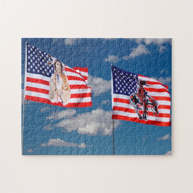 Puzzle Arizona Flag Monument Valley. (Horizontal)