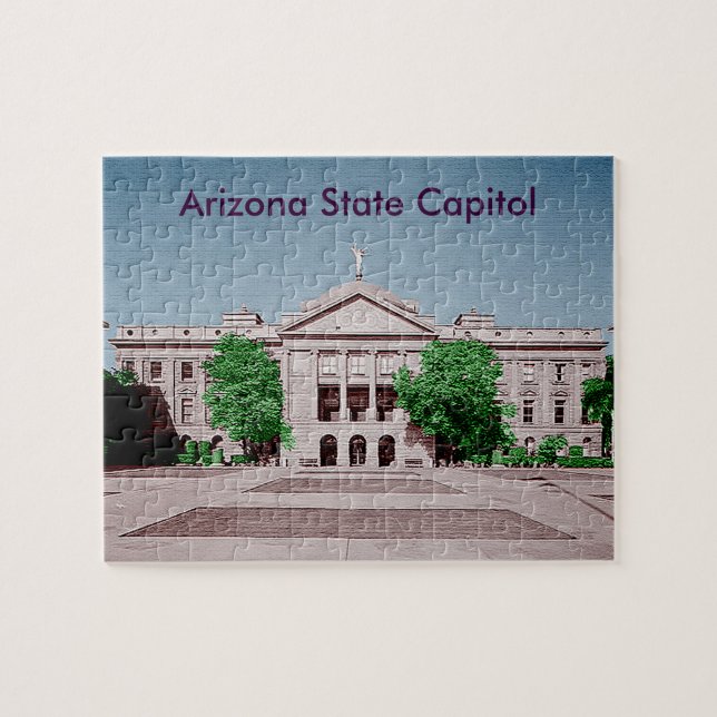 Puzzle Arizona State Capitol teintée colorée (Horizontal)
