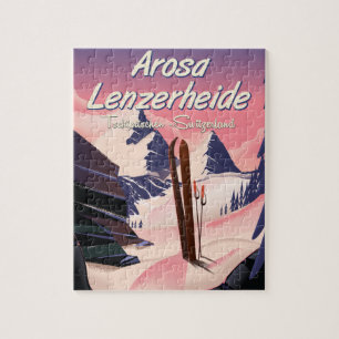 Puzzle Arosa Lenzerheide,Suisse affiche de ski.