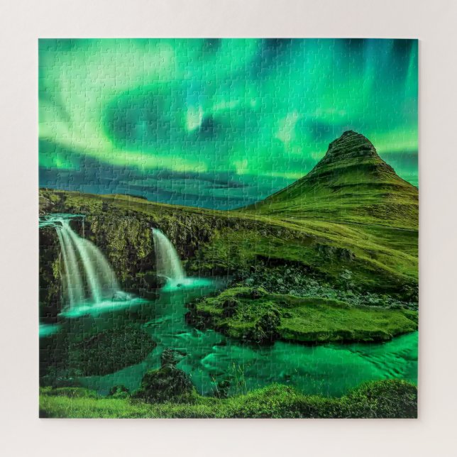 Puzzle Aroura Borealis sur Islande (Vertical)