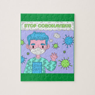 Puzzle Arrêter Corona Restez en sécurité