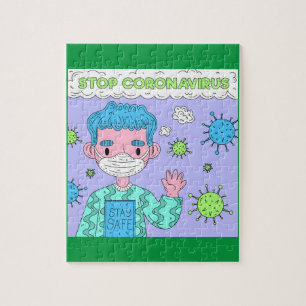 Puzzle Arrêtez Corona et séjournez en sécurité