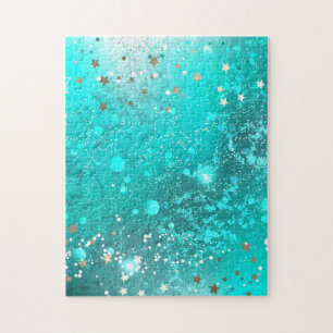 Puzzle Arrière - plan à huile Turquoise de la menthe