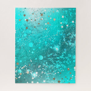 Puzzle Arrière - plan à huile Turquoise de la menthe