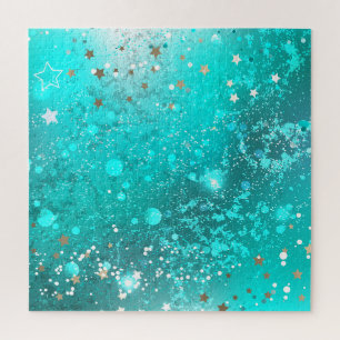 Puzzle Arrière - plan à huile Turquoise de la menthe
