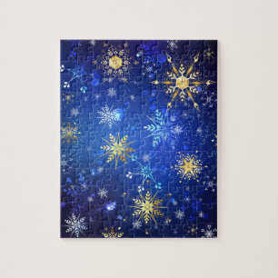 Puzzle Arrière - plan Bleu XMAS avec des flocons de neige