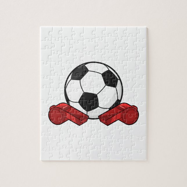 Puzzle Arrivée sifflet & balle de football (Vertical)