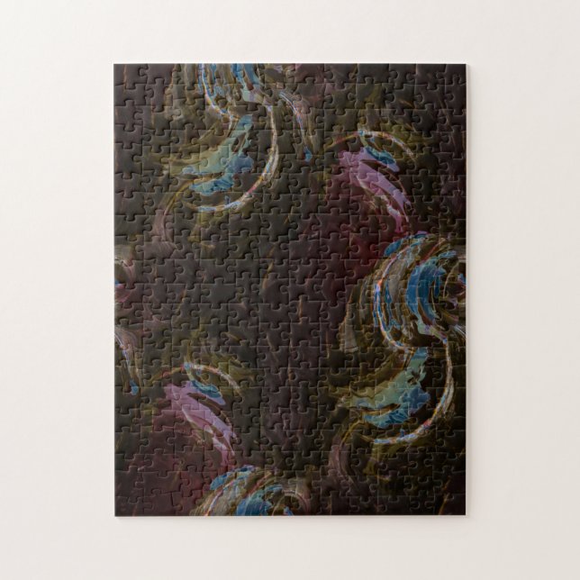 Puzzle Art Abstrait atomique noir (Vertical)