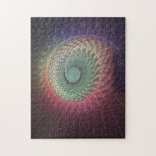 Puzzle Art abstrait d'escargot coloré moderne fractal