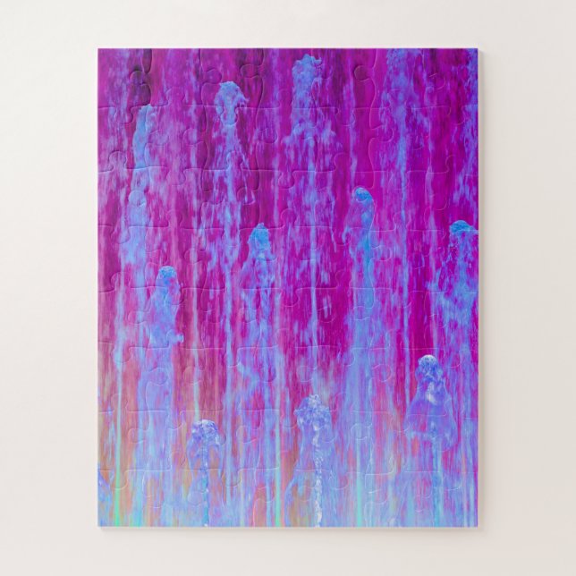 Puzzle Art Abstrait numérique violet et bleu (Vertical)