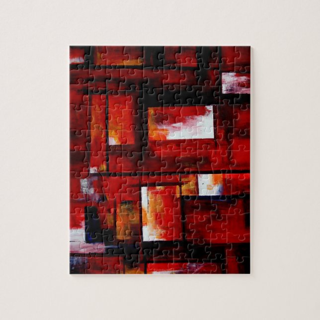 Puzzle Art Abstrait Rouge Original Créatif Moderne (Vertical)