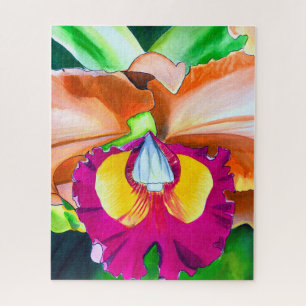 Puzzle Art aquarelle de fleurs d'orchidées colorées