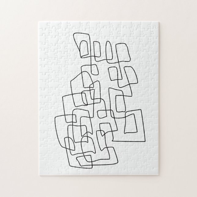 Puzzle Art contemporain Abstrait en noir et blanc (Vertical)