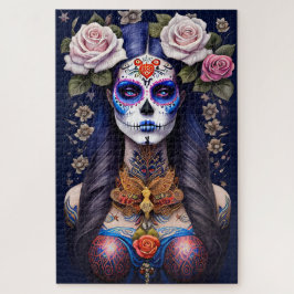 Puzzle Art crâne sucre - Femme dans le maquillage crâne s