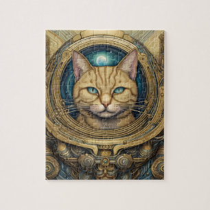 Puzzle Art cyberpunk astronaute de chat