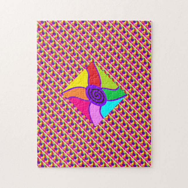 Puzzle Art dans des couleurs mélangées éclatantes et moti (Vertical)