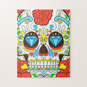 Puzzle Art de crâne coloré pour le jour des morts