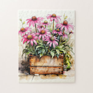Puzzle Art de fleur d'aster fraîchement cueillie