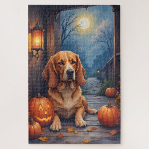 Puzzle Art de Halloween de véranda confortable de Basset 