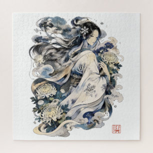 Puzzle Art de la femme de neige japonaise Yokai d'hiver