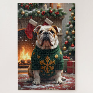 Puzzle Art de Noël Bouledogue