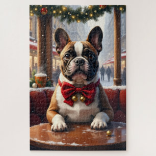 Puzzle Art de Noël Bouledogue Français