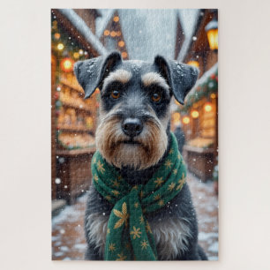 Puzzle Art de Noël de Schnauzer