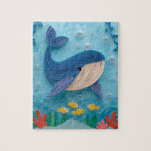 Puzzle Art de papier de baleineau doux