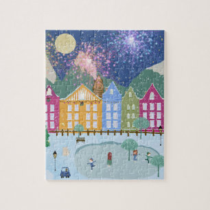 Puzzle art de patinage sur glace en hiver de Noël