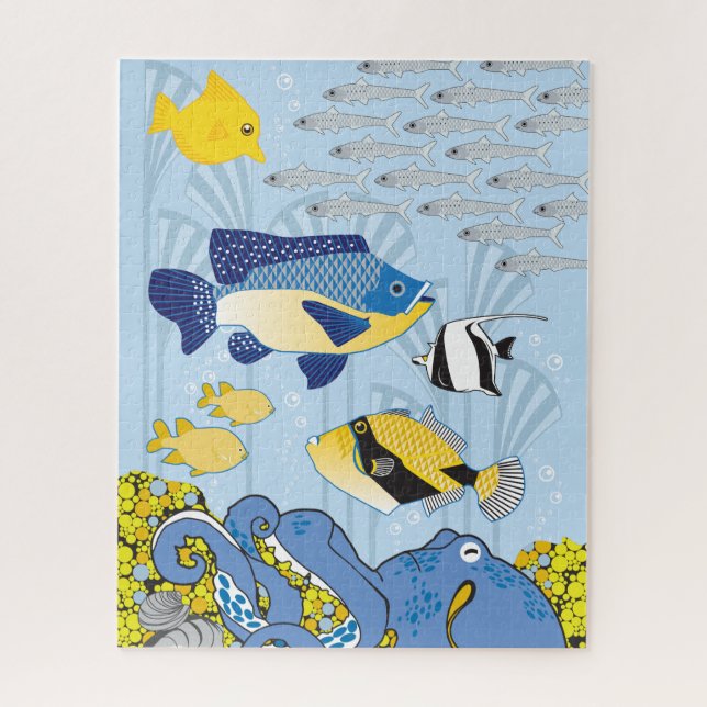 Puzzle Art déco 16x20 pour les aveugles de couleur (Vertical)