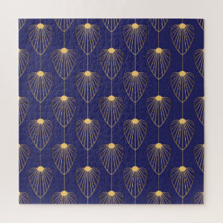 Puzzle Art Déco à fleurs dorées : élégant.