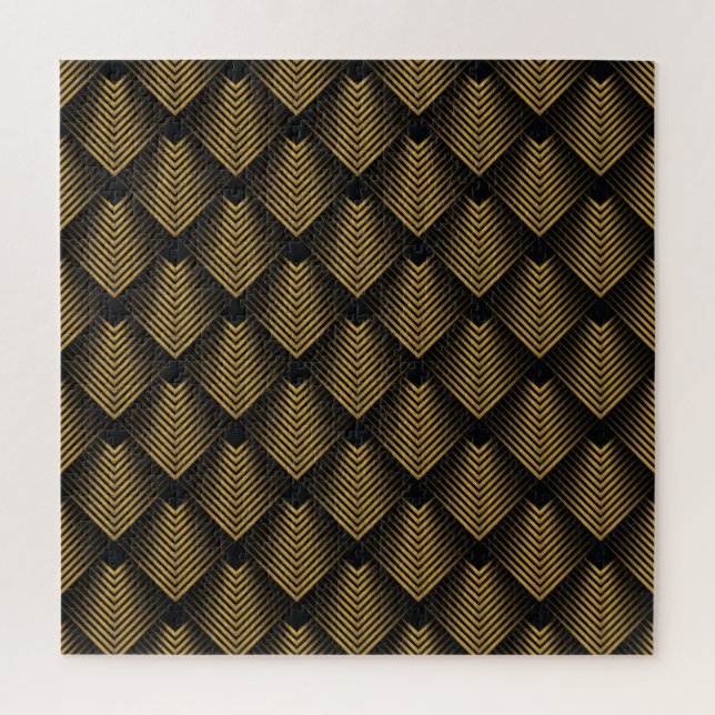 Puzzle Art Déco : Carrés d'or, Papier peint de coin. (Vertical)