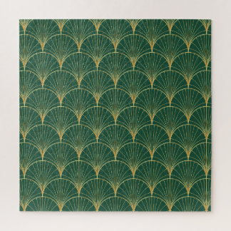 Puzzle Art déco feuille de palme verte