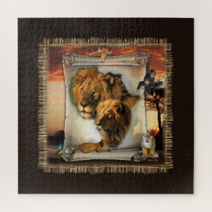 Puzzle Art des lions africains