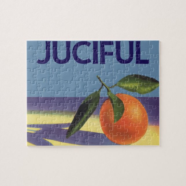 Puzzle Art d'étiquette de caisse de fruits vintage, Orang (Horizontal)