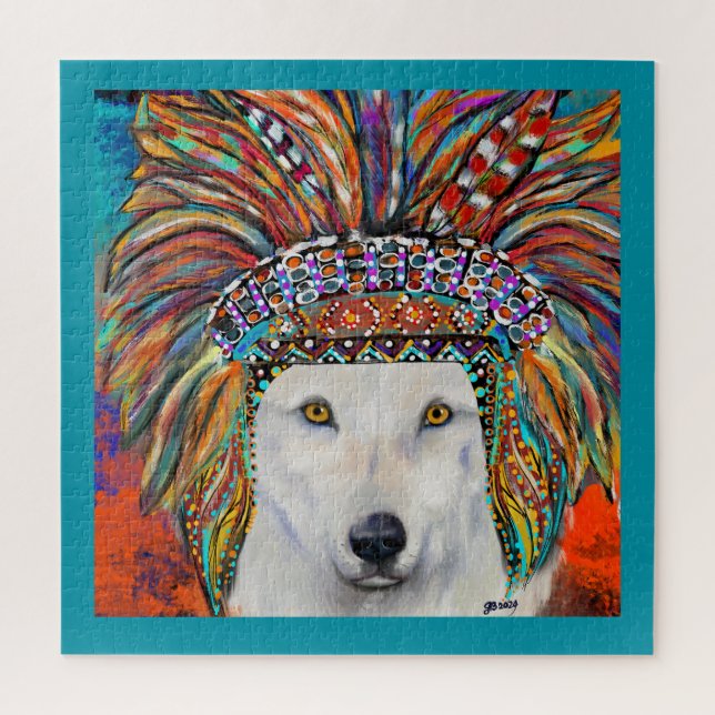 Puzzle Art du Loup Blanc (Vertical)