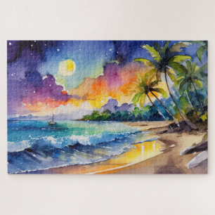 Puzzle art du paysage côtier tropical