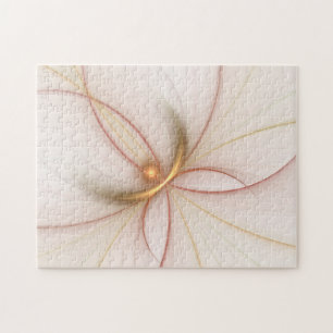 Puzzle Art fractal abstrait moderne en cuivre et or noble