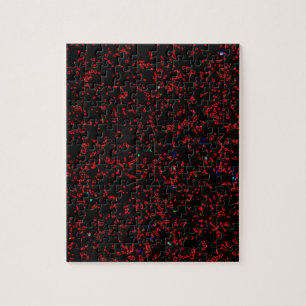 Puzzle Art fractal moderne Motifs rouges noirs Cool élé