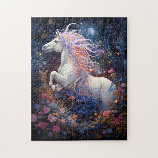 Puzzle Art Imaginaire de Cheval Blanc Magique (Vertical)