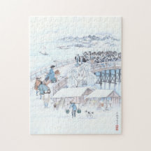 Art japonais de 47 Ronin sur le pont Ryogoku
