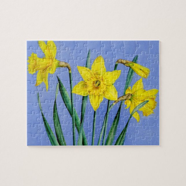 Puzzle Art jaune de gouache d'aquarelle de jonquilles de (Horizontal)