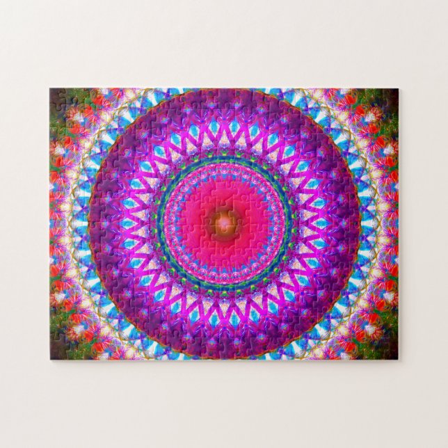 Puzzle Art kaléïdoscopique lumineux de mandala (Horizontal)