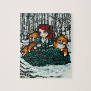 Puzzle Art lunatique d'imaginaire de Noël de forêt de F