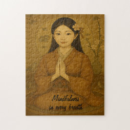 Puzzle Art méditation zen Mindfulness Yoga Brown Custom